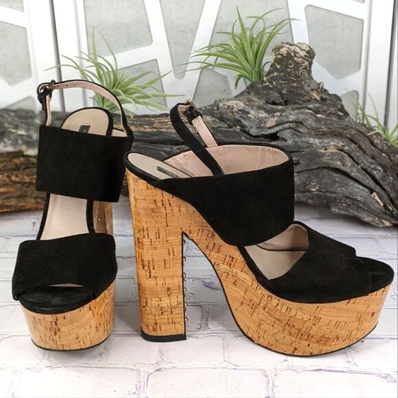 Zara Platform Cork Heels - Picture 1 of 11